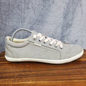 Taos Star Shoes Women's 10.5 Gray Canvas Low Top Lace Up Comfort Sneakers